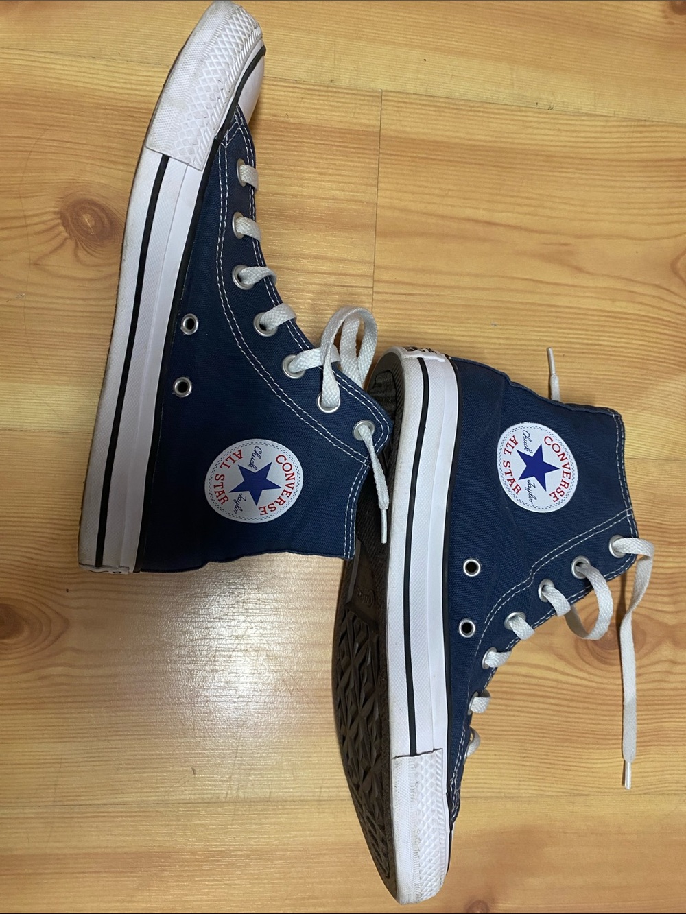 Converse All Star Navy Blue High Tops (W8, M6) - Picture 3 of 8